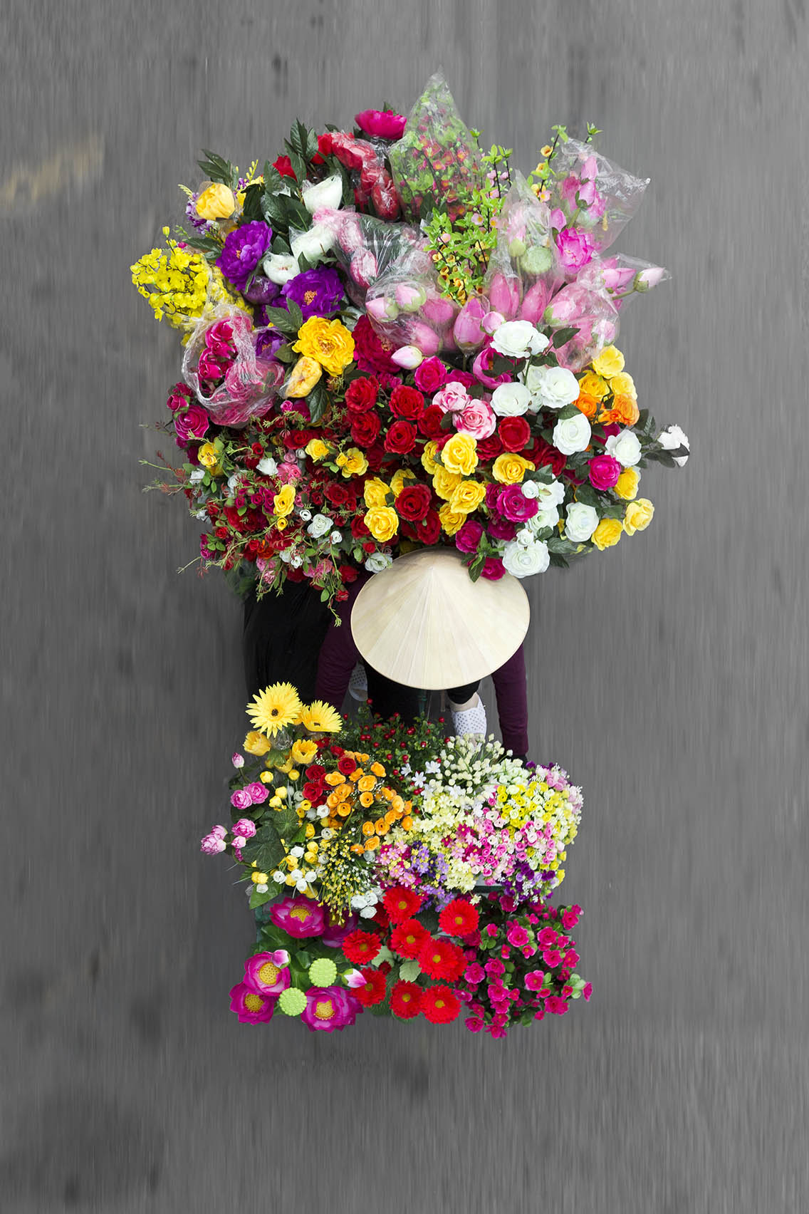 Vendors of Vietnam, merchants in motion print Q